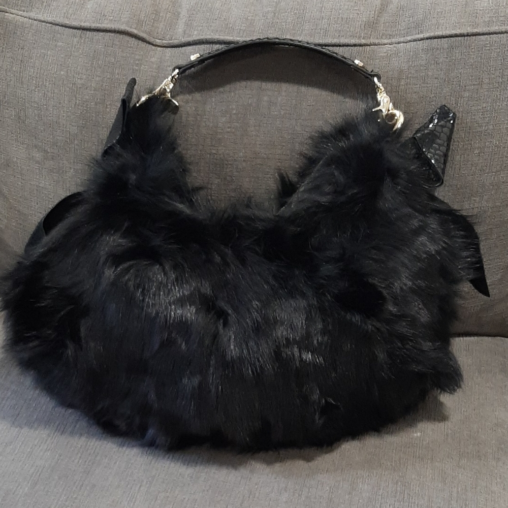 Bill Blass Fox Fur Shoulder Handbag